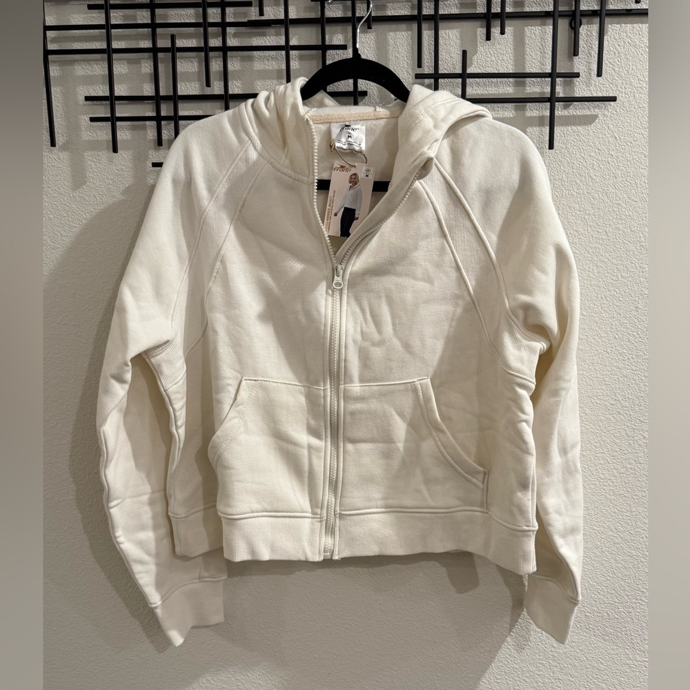 Crane White Zip Up Hoodie Women’s Size M New With Tags